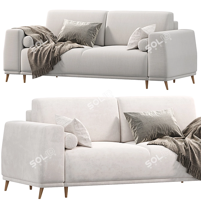 Luxury Laronso Sofa in Velvet 3D model image 2