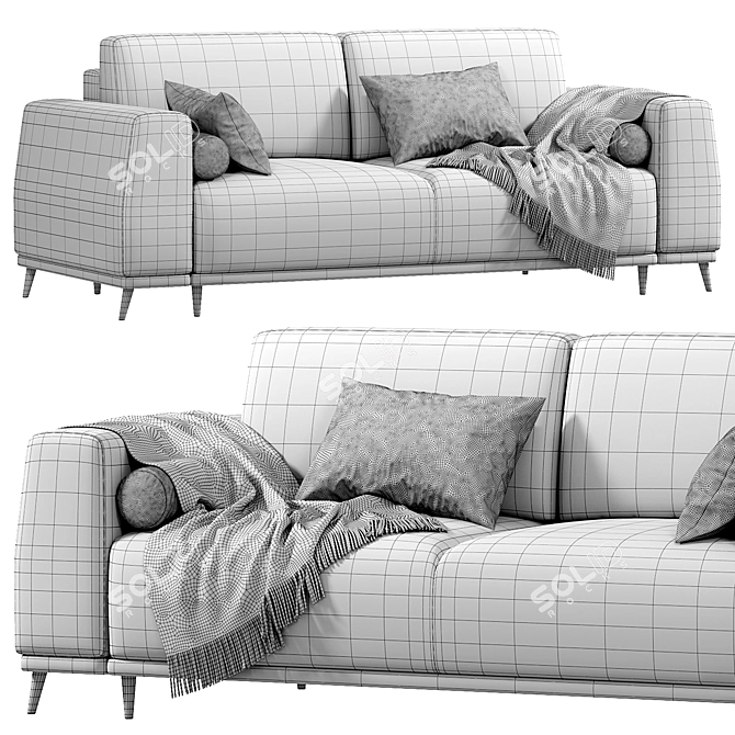 Luxury Laronso Sofa in Velvet 3D model image 3