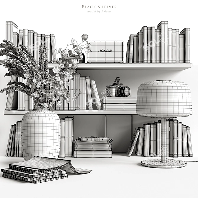  Adjustable Grid Shelf Set 3D model image 4