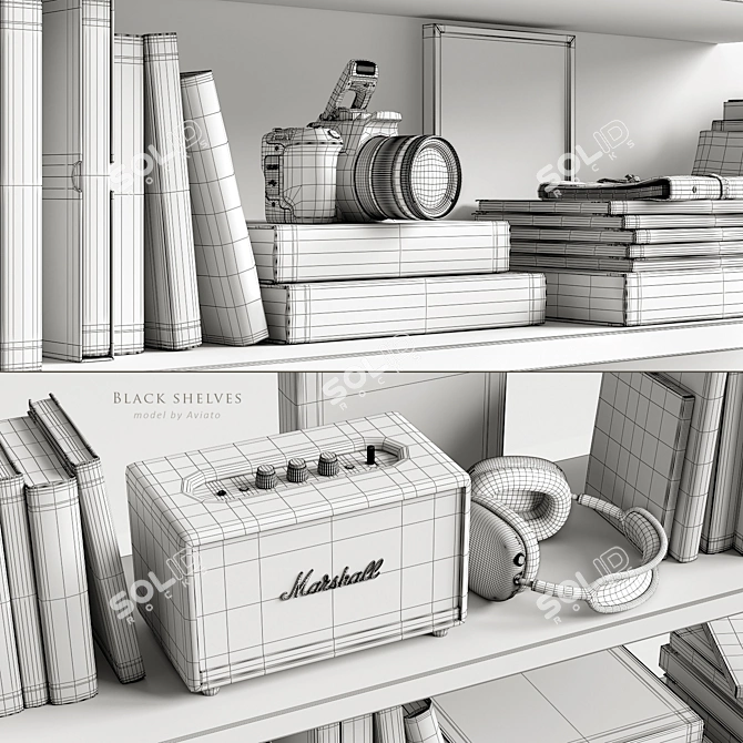  Adjustable Grid Shelf Set 3D model image 6