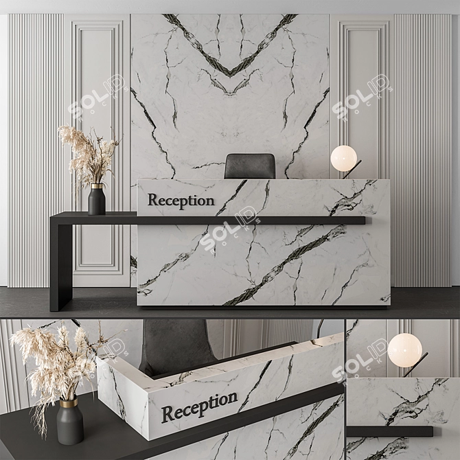  Modern Reception Desk Set 406 3D model image 1