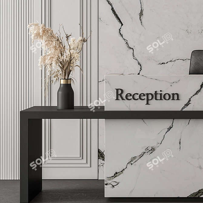  Modern Reception Desk Set 406 3D model image 2