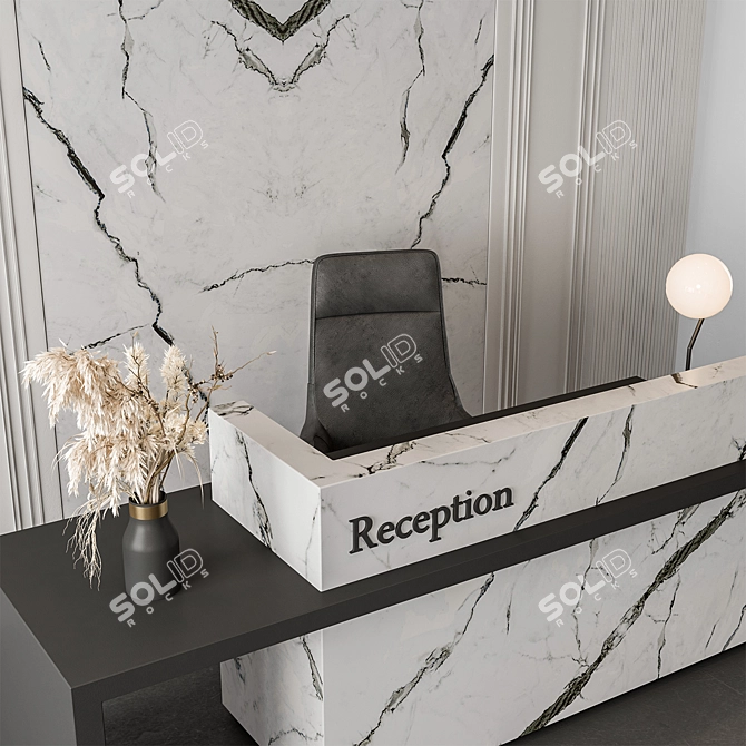  Modern Reception Desk Set 406 3D model image 3