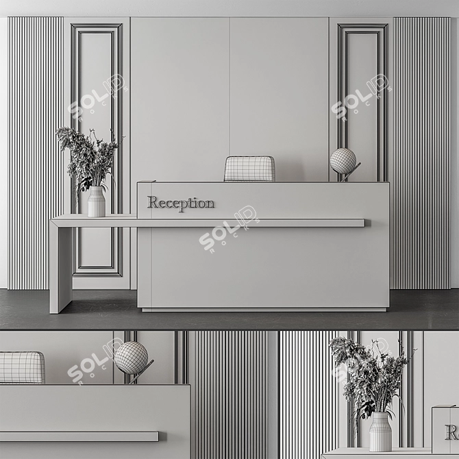  Modern Reception Desk Set 406 3D model image 5