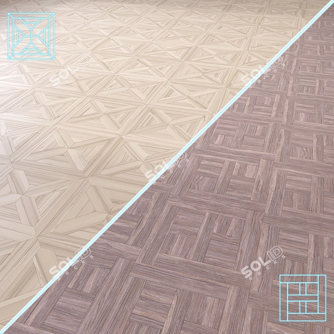 Modular Wood Floor 3D Model 3D model image 1