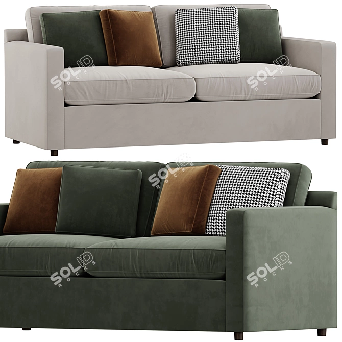 Modern Barrett II Track Arm Sofa 3D model image 1
