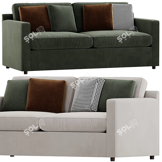 Modern Barrett II Track Arm Sofa 3D model image 2
