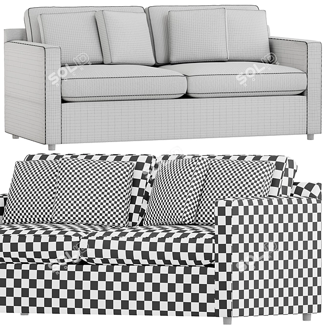 Modern Barrett II Track Arm Sofa 3D model image 5