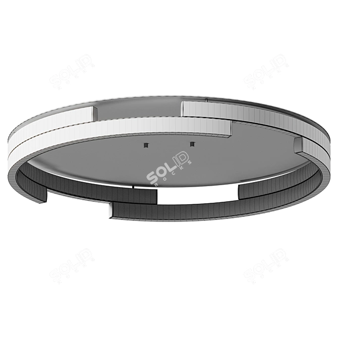 Modern Asymmetric LED Flush Mount 3D model image 4