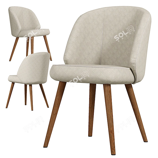 Modern Alyssa A970 Sidechair 3D model image 2