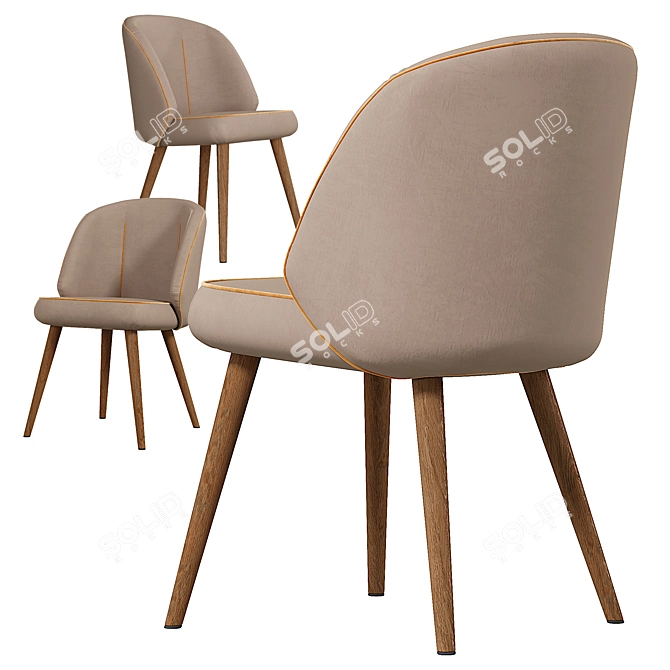 Modern Alyssa A970 Sidechair 3D model image 3
