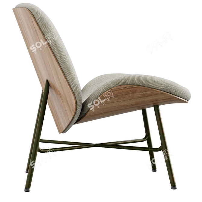 Modern Armchair and Footstool Set 3D model image 3