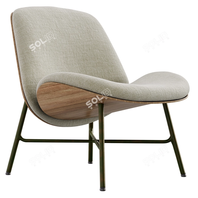 Modern Armchair and Footstool Set 3D model image 5