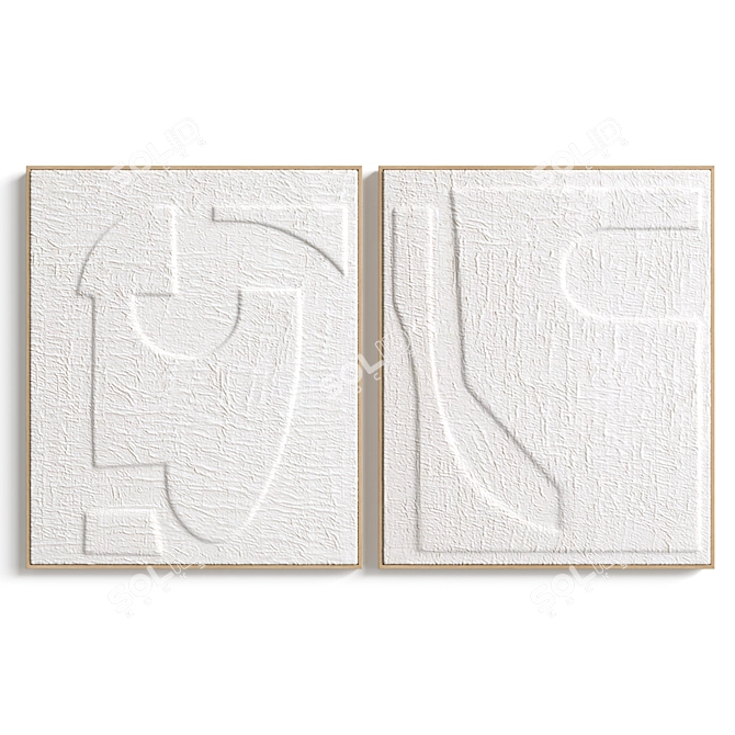 Hekatos Embossed Paper Frame Set 3D model image 2