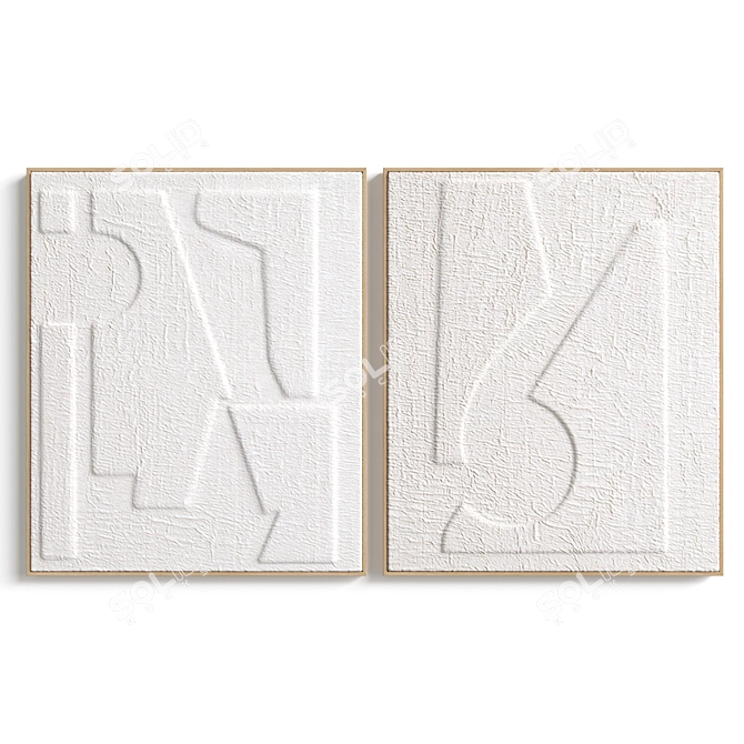 Hekatos Embossed Paper Frame Set 3D model image 3