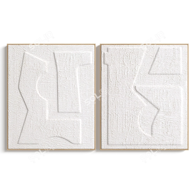 Hekatos Embossed Paper Frame Set 3D model image 4