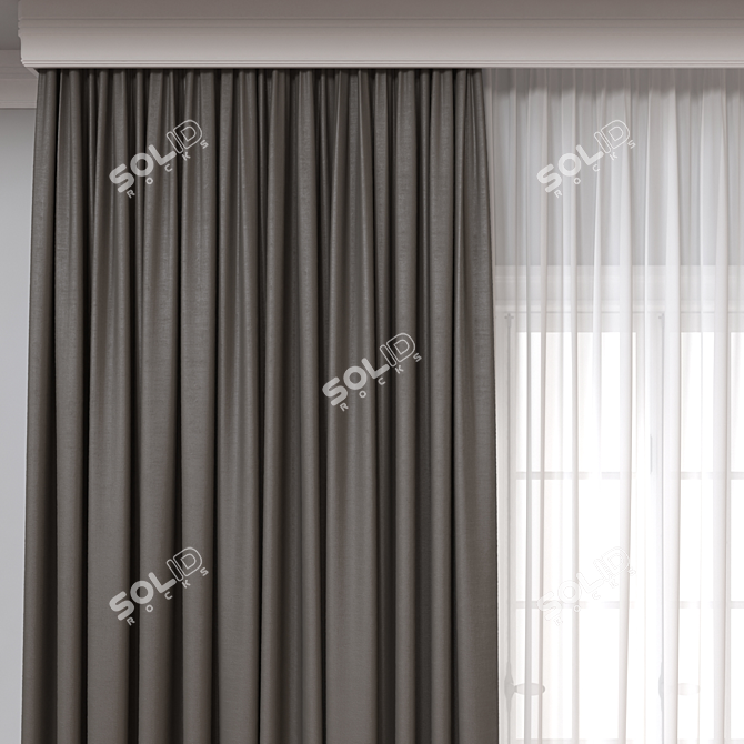 Modern 3D Curtain Model - Vray/Corona 3D model image 2