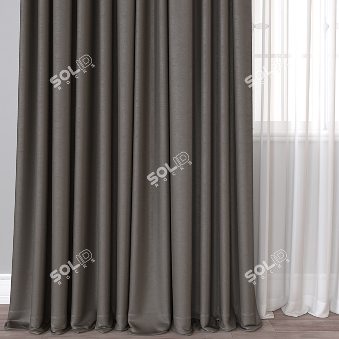 Modern 3D Curtain Model - Vray/Corona 3D model image 3