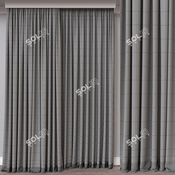 Modern 3D Curtain Model - Vray/Corona 3D model image 4