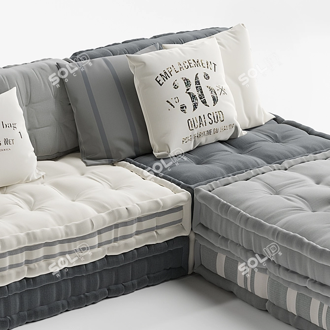 Modern Gray Maili Sectional Sofa 3D model image 2