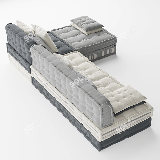 Modern Gray Maili Sectional Sofa 3D model image 4