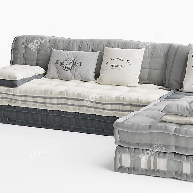 Modern Gray Maili Sectional Sofa 3D model image 5