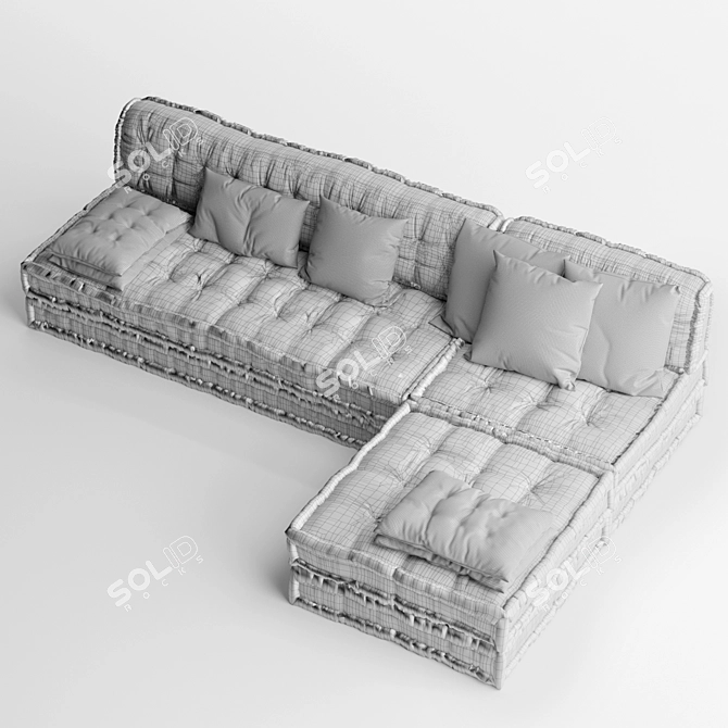 Modern Gray Maili Sectional Sofa 3D model image 7
