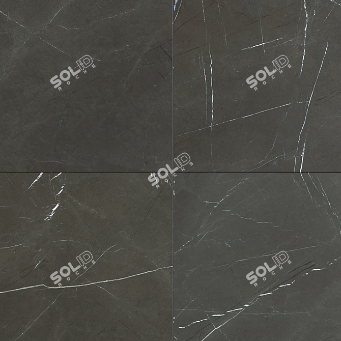 Pietra Grey Marble Tile Set 3D model image 2