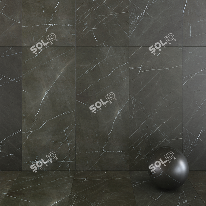 Pietra Grey Marble Tile Set 3D model image 3