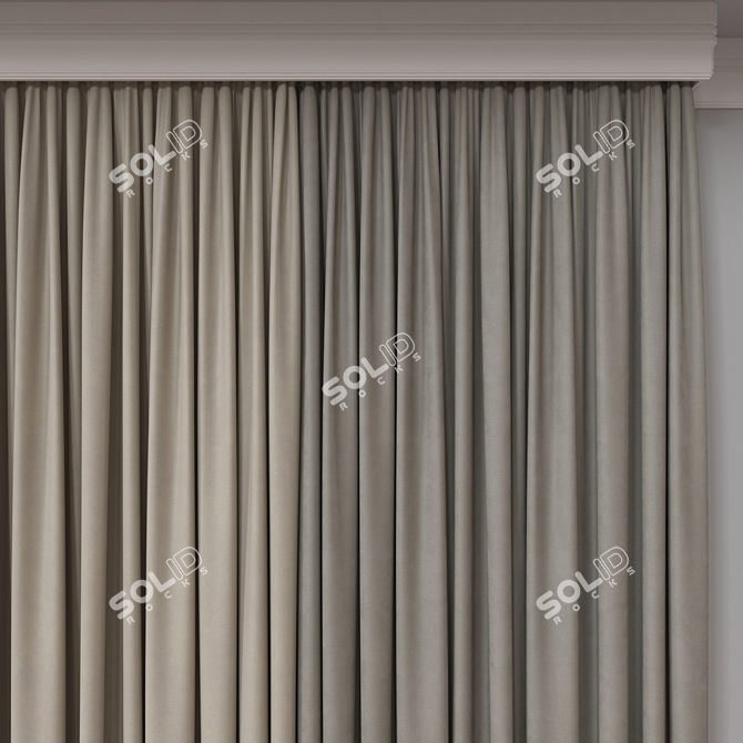 Versatile 3D Curtain Model - 71K Polygons 3D model image 2