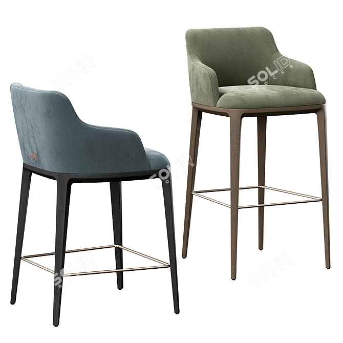 Form S Bar Stool Set 3D model image 3