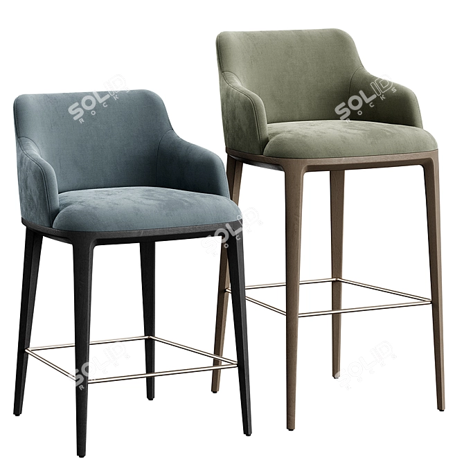 Form S Bar Stool Set 3D model image 4