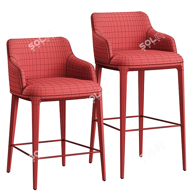 Form S Bar Stool Set 3D model image 5