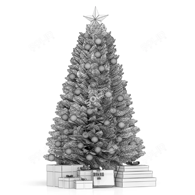 Vintage Christmas Tree 2015 Display 3D model image 4