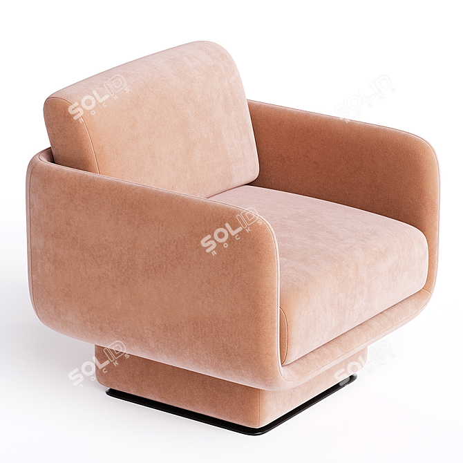 Elegant Gallotti Lilas Armchair 3D model image 2