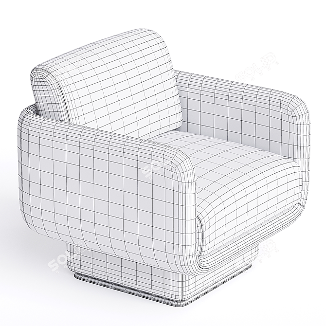 Elegant Gallotti Lilas Armchair 3D model image 3