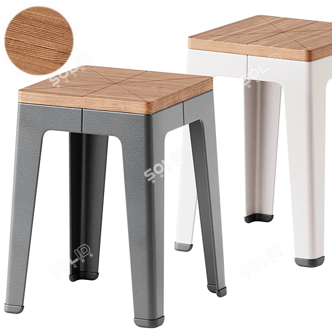 Sleek TUCK Low Stool 3D model image 2
