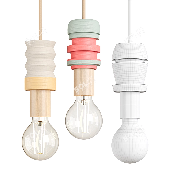 Stylish Pendant Light Fixture 3D model image 2