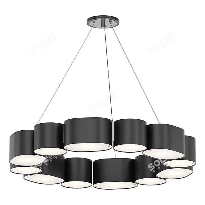 Opal Glow Chandelier 3D model image 1