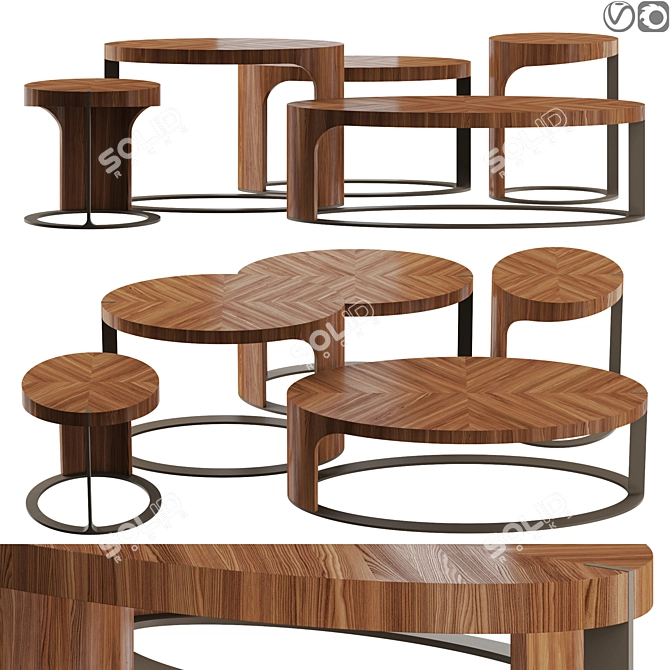 Modern Geometric Giorgetti Ling Furniture 3D model image 1