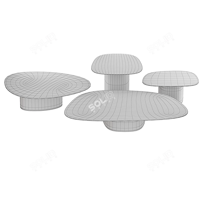 Giorgetti Galet Modern Geometric Coffee Tables 3D model image 4
