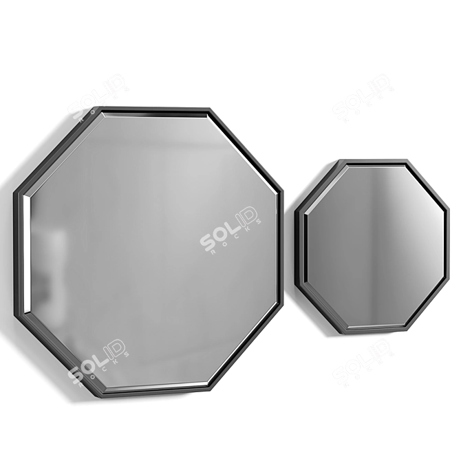 Cloverly Irregular Wall Mirror, Handcrafted 3D model image 1