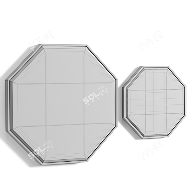 Cloverly Irregular Wall Mirror, Handcrafted 3D model image 2