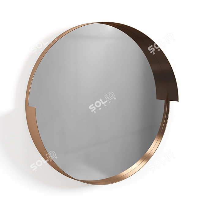 Modern Chic Round Wall Mirror 3D model image 1