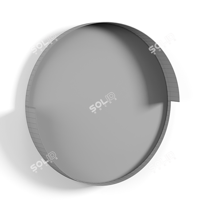 Modern Chic Round Wall Mirror 3D model image 2