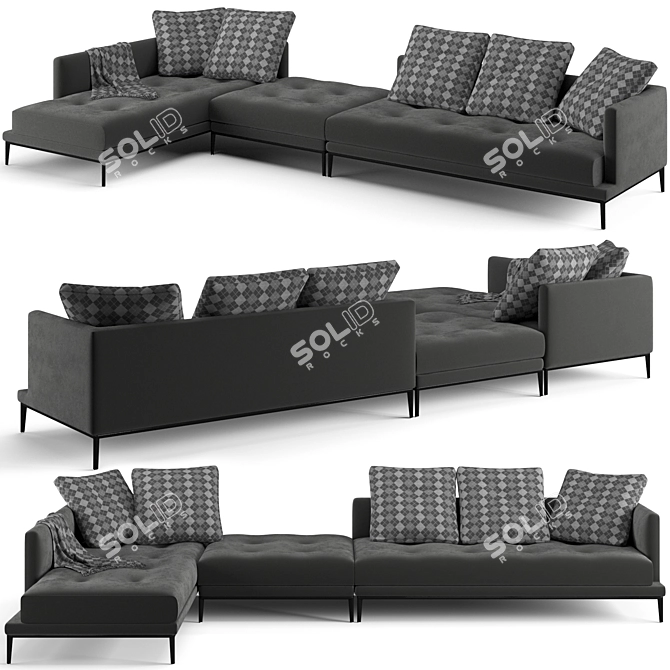 Bonaldo Soft Island Sofa 407cm 3D model image 1