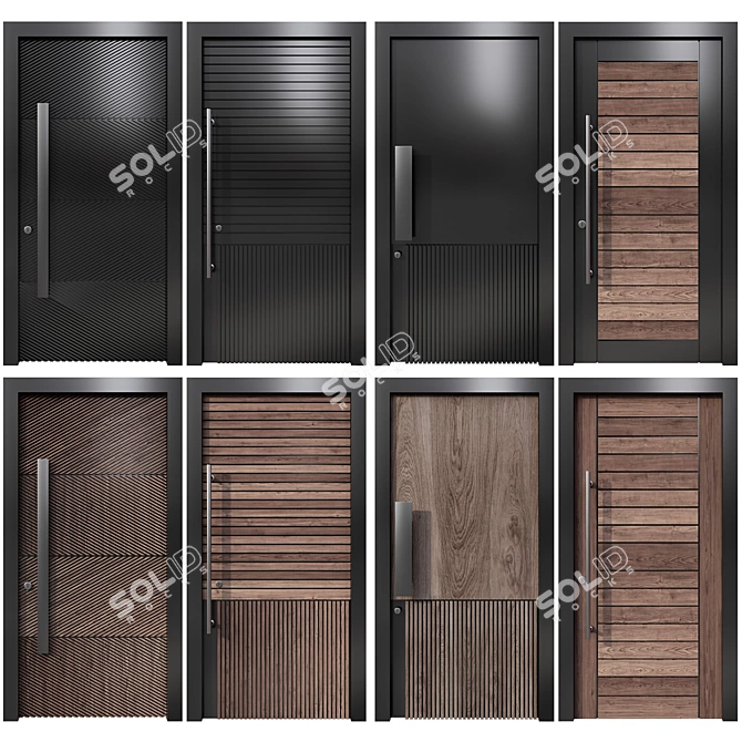  Versatile Entrance Door Collection 3D model image 1