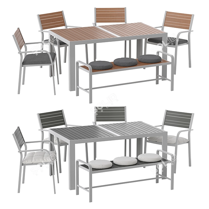 IKEA Sjalland Outdoor Furniture Set 3D model image 1
