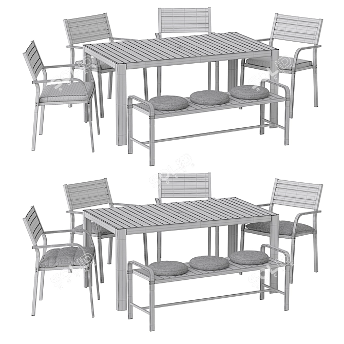 IKEA Sjalland Outdoor Furniture Set 3D model image 7
