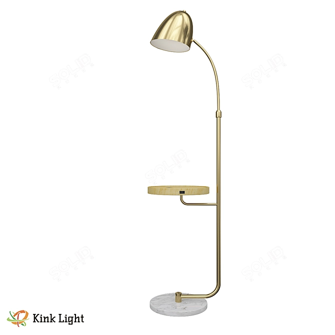 Elegant Classic Metal Floor Lamp 3D model image 1